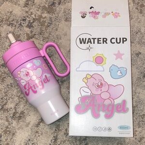 Pink water bottle “angel” 850ML NWT COMES WITH STRAW